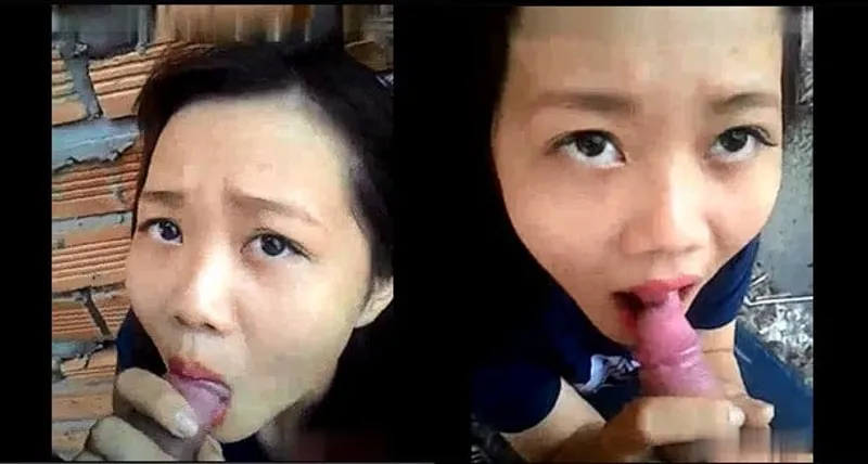 Nhân tình mút buồi ở vườn sau nhà